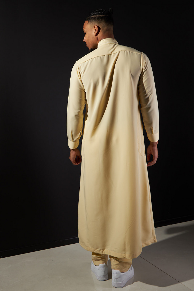 Ensemble 2 pièces qamis + pantalon jaune