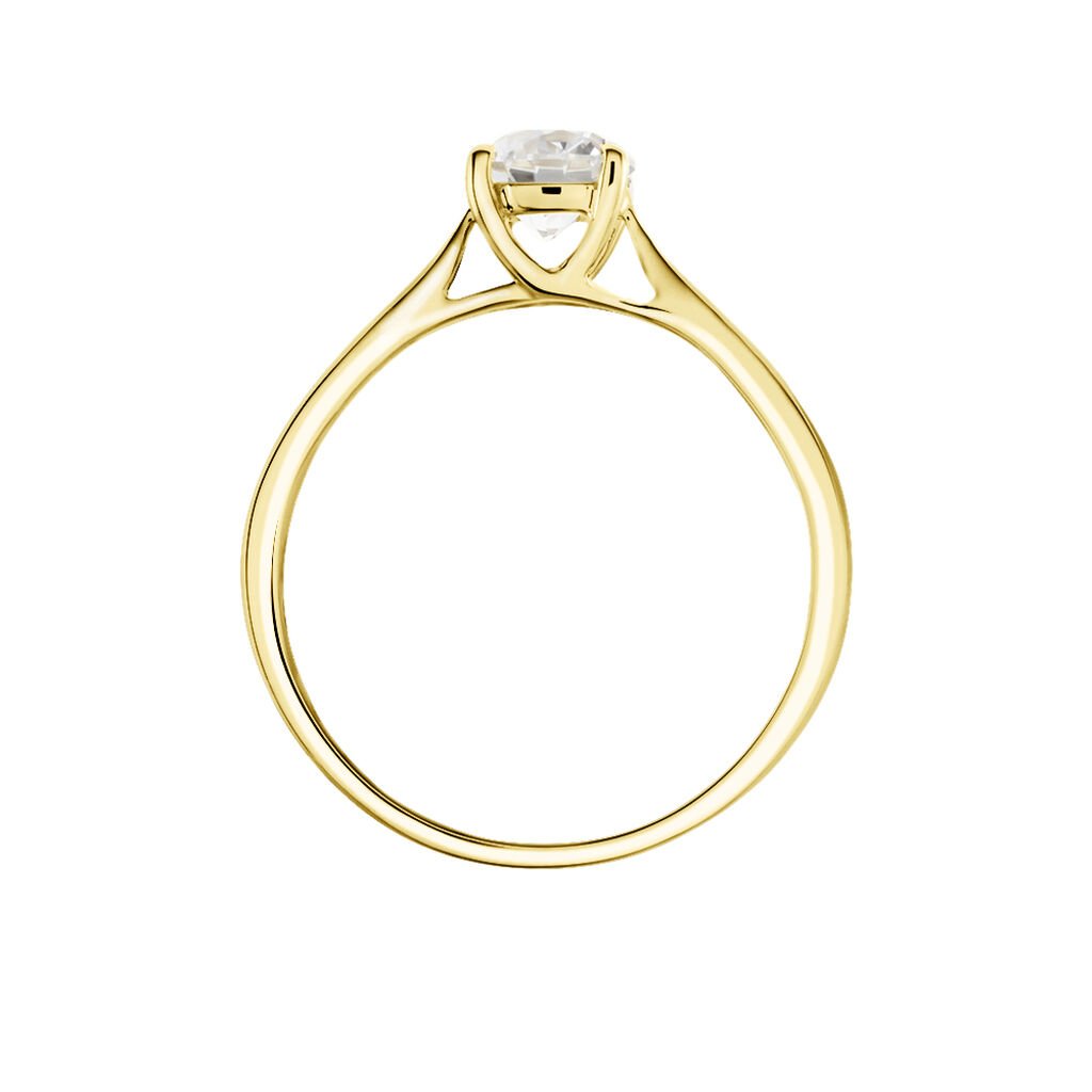 Bague Solitaire Fiona Or Jaune Diamant Synthetique
