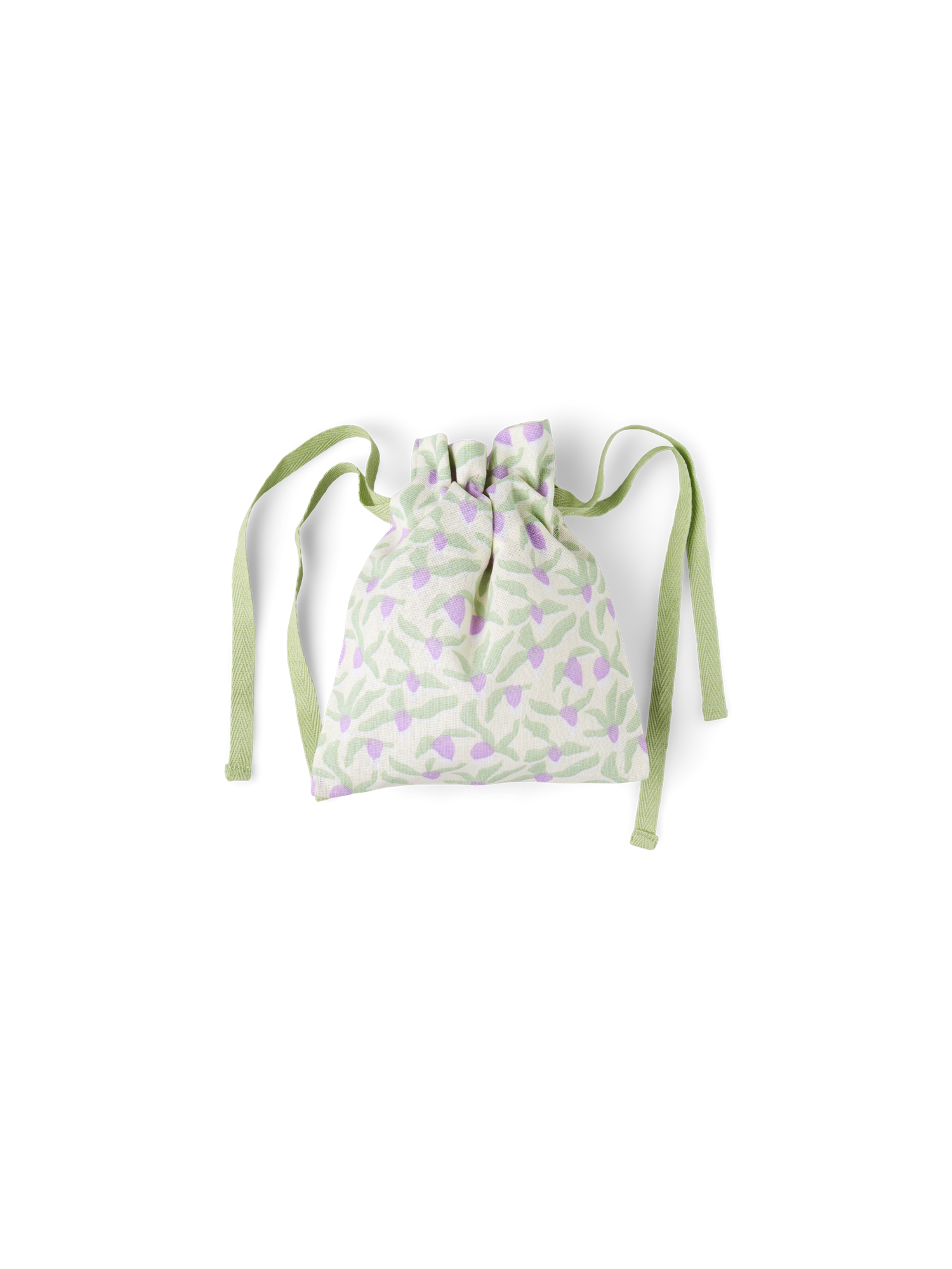 Gavepose i stof  | Bomuld. 15 x 18 cm. | Spring Green, Off White