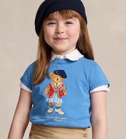 Polo Ralph Lauren T-Shirt - New England Blue m. Kuscheltier