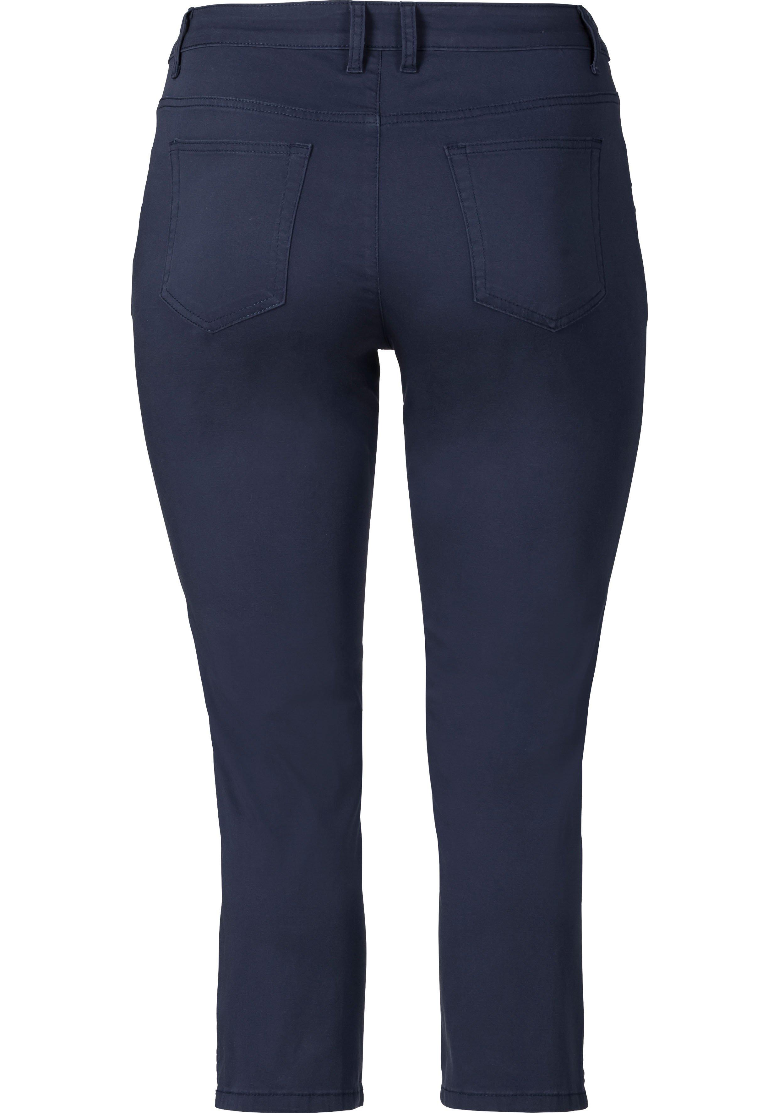 Schmale 7/8-Hose aus elastischem Baumwoll-Twill