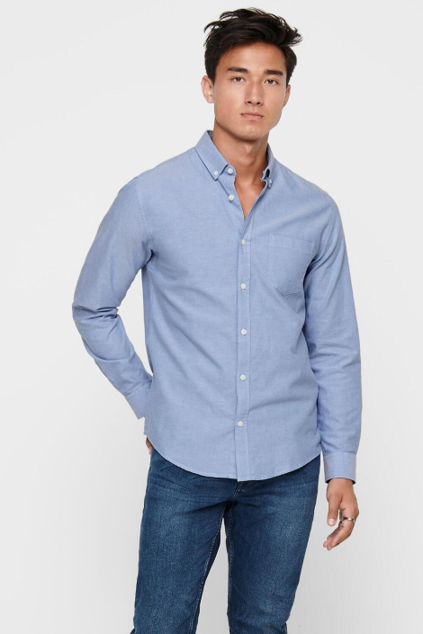 Only & Sons blauwe heren overhemd
