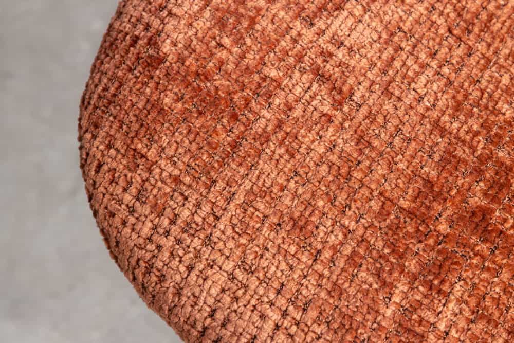 Stilvoller Stuhl GLAMM rost braun Chenille Cremona Rauten-Steppung schwarz Metall