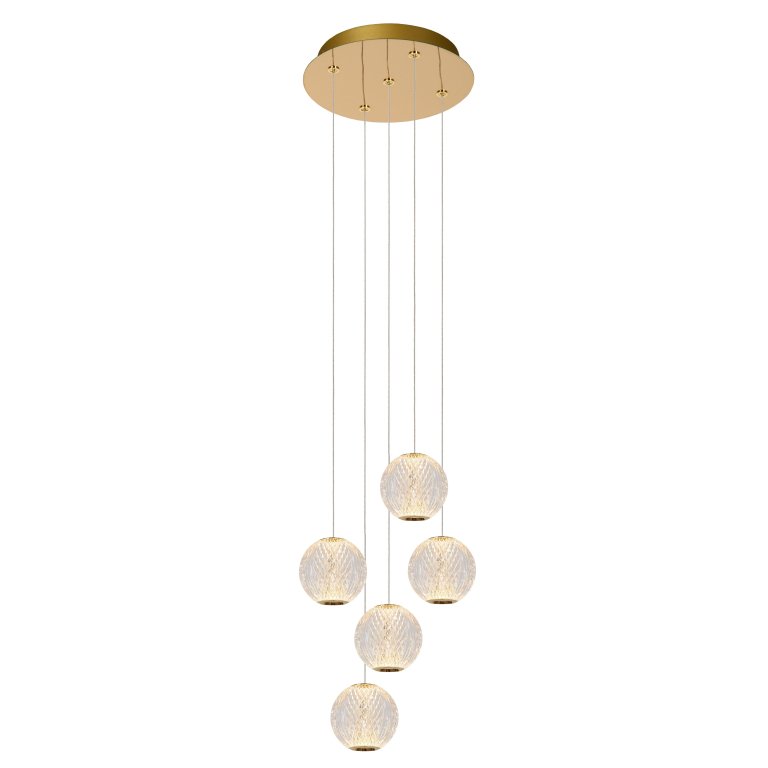 Lucide Cintra 5 cluster hanglamp LED rond transparant