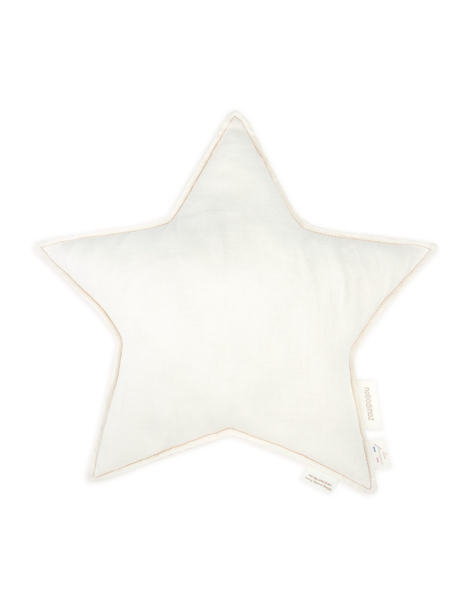Coussin étoile l1n0 en lin français lavé | Blanc