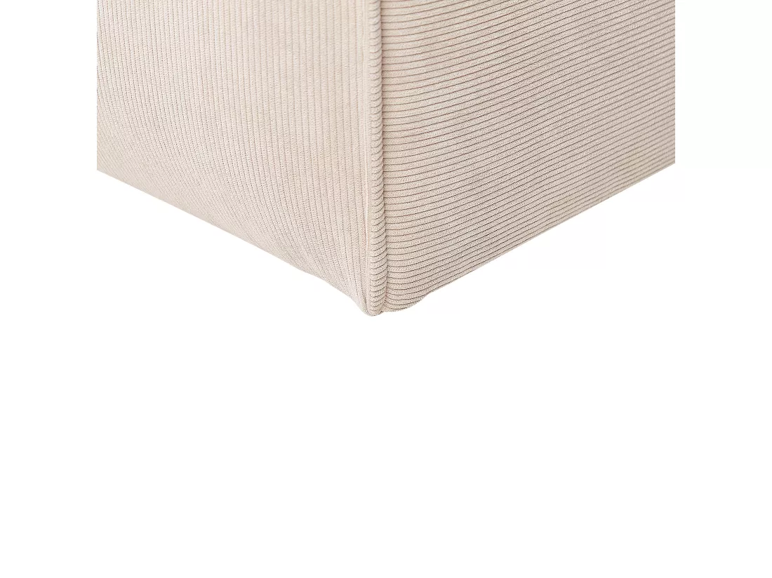 Canapé d'Angle Côté droite avec Coussins en Velours Côtelé Beige Dolva