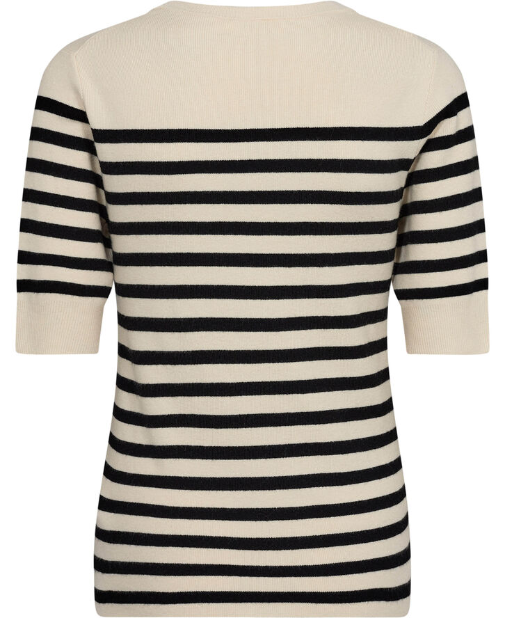 Soaked in Luxury SLPina Striped Tee White with black stripe