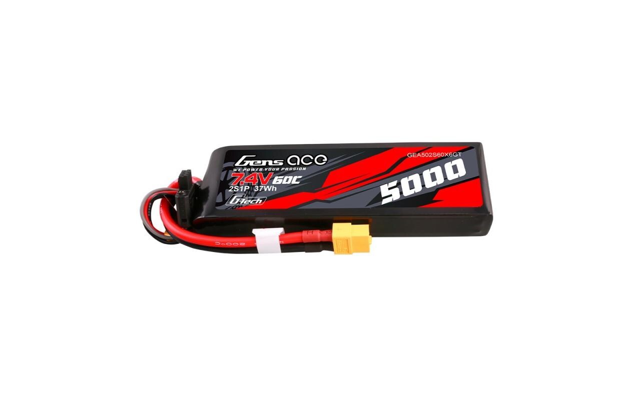 RC-Akku LiPo 5000 mAh 7.4 V 60C G-Tech2S LiPo Akku mit XT60 Stecker