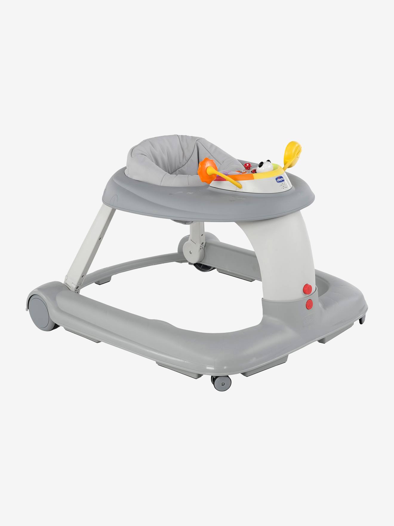 Carrinho de passeio CHICCO 123 cinza claro liso, modelo evolutivo.