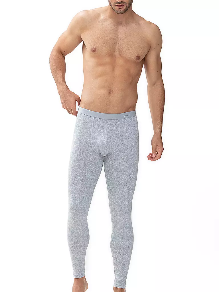 MEY Lange Unterhose light grey melange hellgrau
