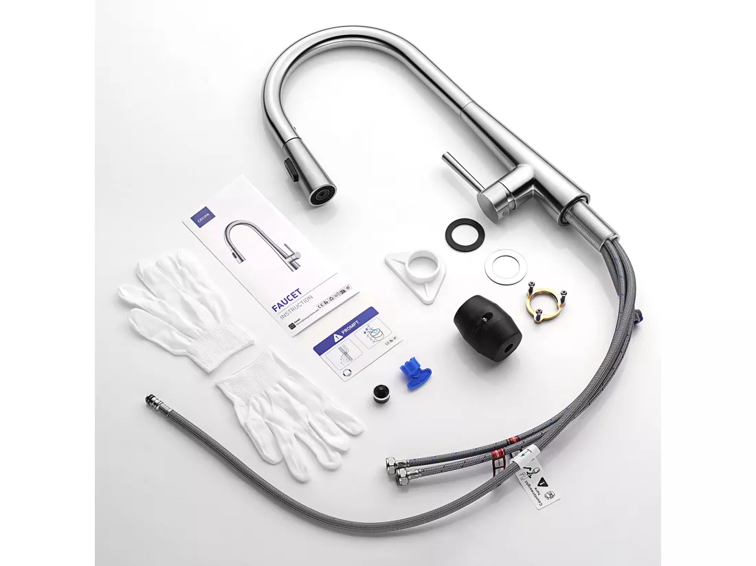 Cecipa max Mitigeur de Cuisine avec Douchette Extractible - Robinet d'Évier avec 3 Modes de Sortie D'eau - Mitigeur Cuisine en Inox Brossé,EU Modèle