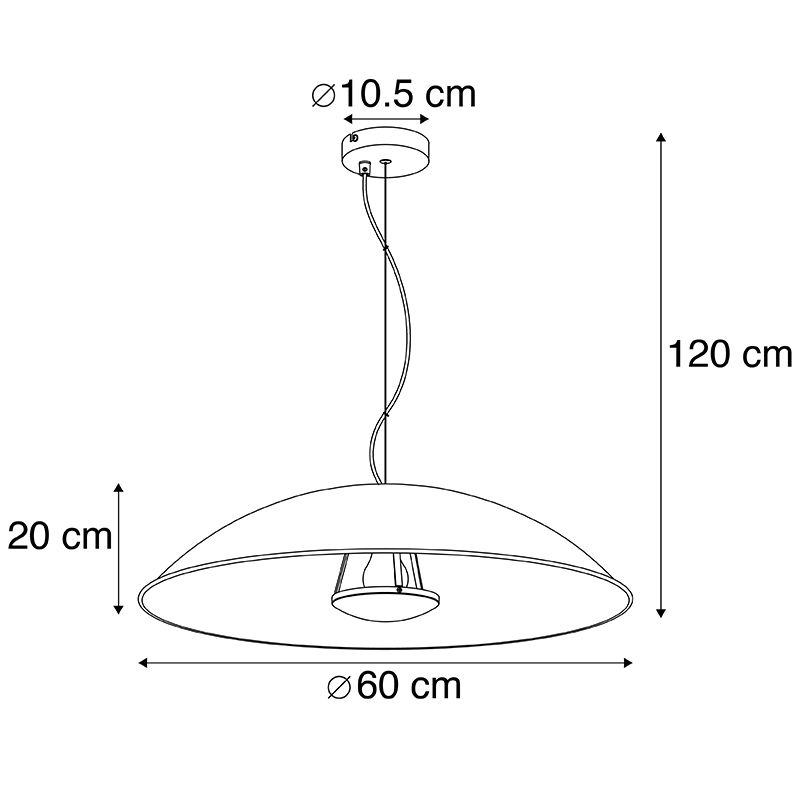 Vintage hanglamp zwart met goud 60 cm - Emilienne