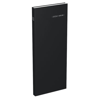 Lecas Comptoir Long Travers - Agenda 1 jour par page - 14 x 35 cm - noir