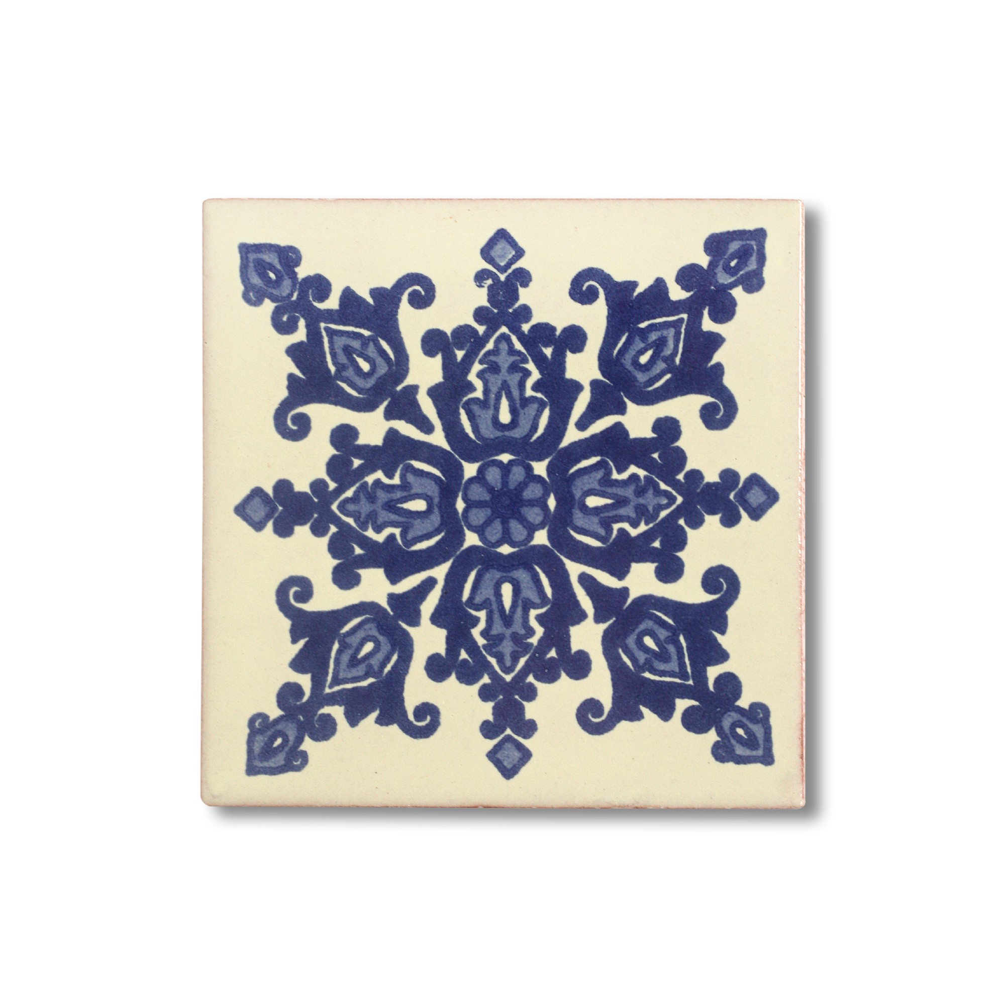 Kachel 'La Paz', blau, weiß, T 10 cm, B 10 cm, H 0,5 cm von fischer's lagerhaus
