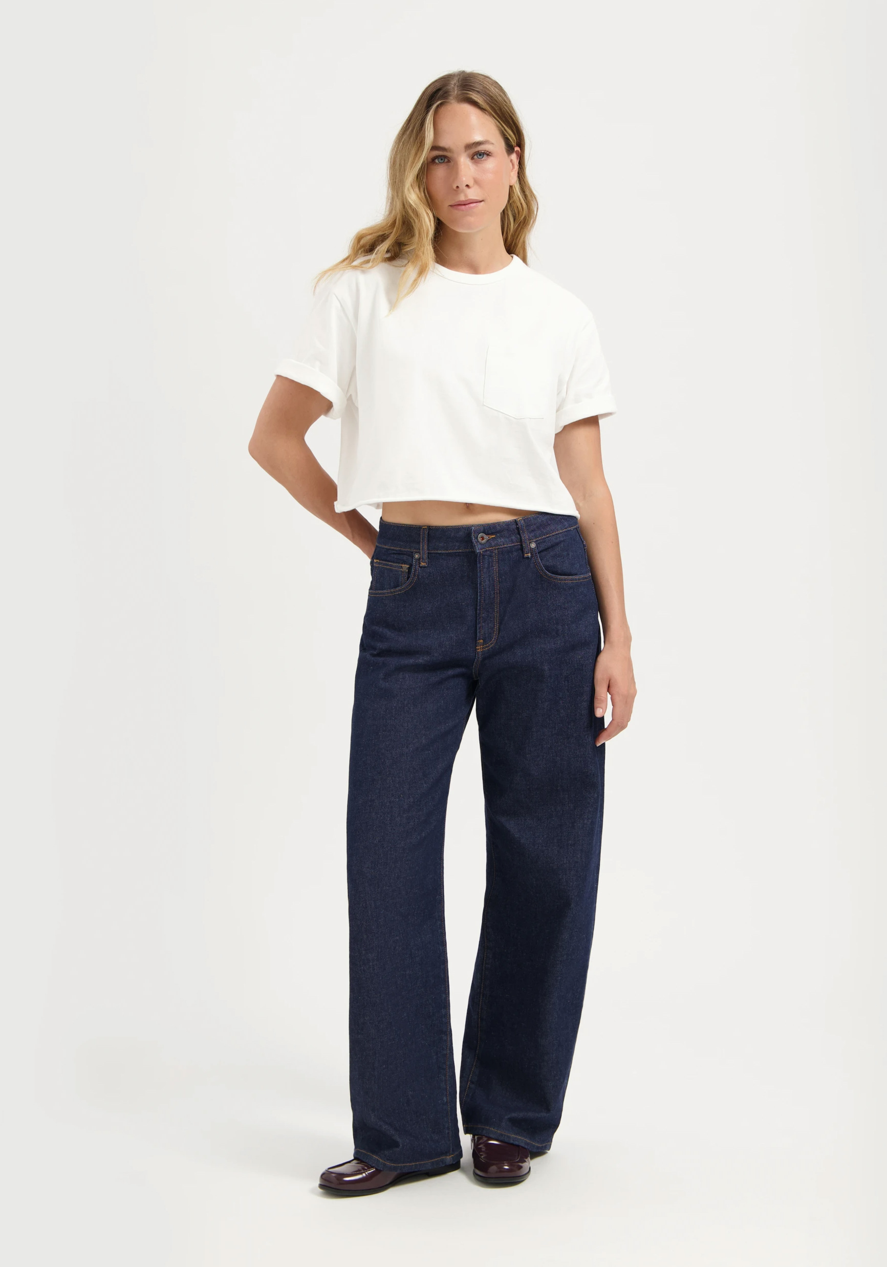 Kuyichi Damen-Jeans Lucy Loose Eflow Rinse