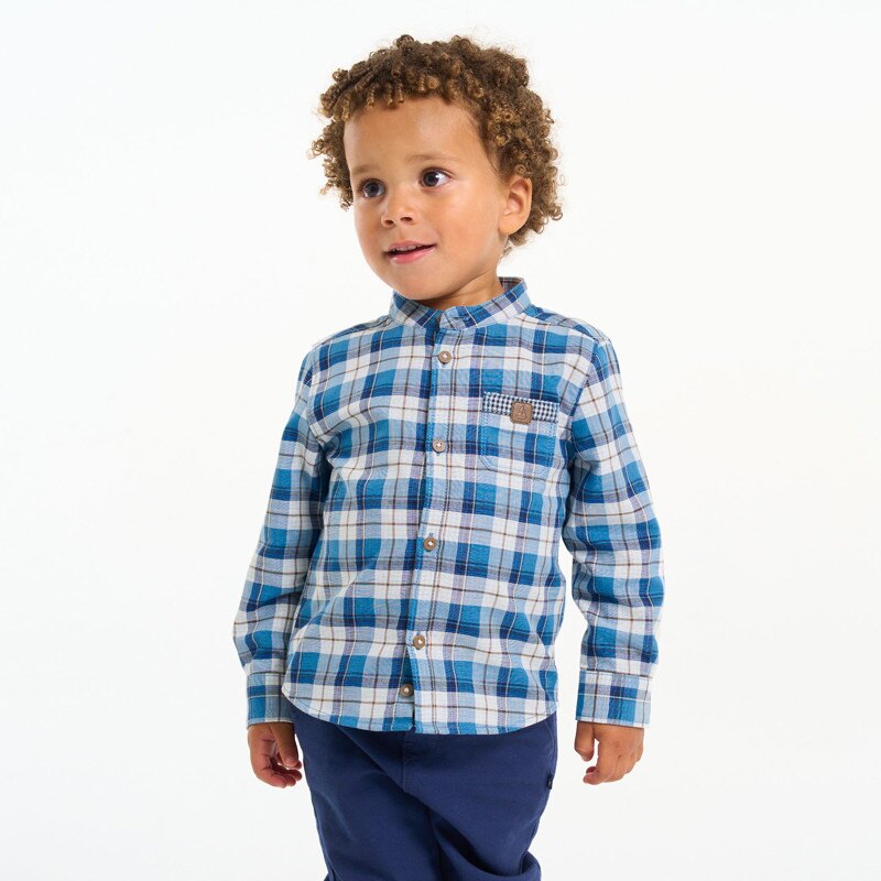 Chemise tubique à carreaux bébé garçon Bleu