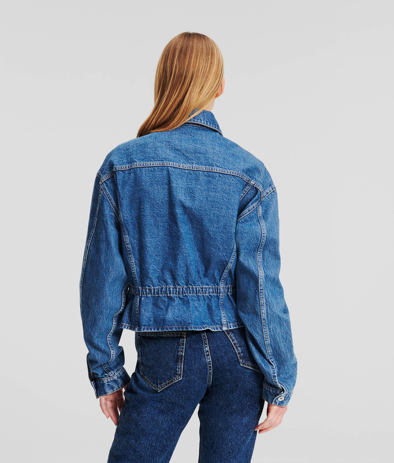 VESTE EN DENIM AVEC LIENS À LA TAILLE KLJ