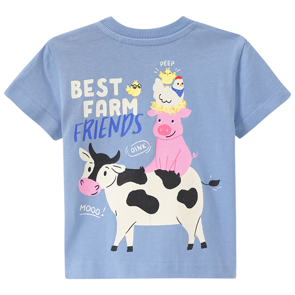 Topomini Baby T-Shirt mit kleinem Print hellblau