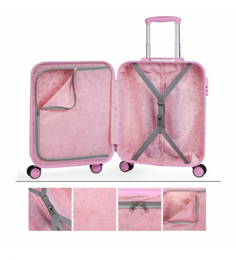 Mala de cabine infantil pequena ITACA rosa - 55x40x20cm -