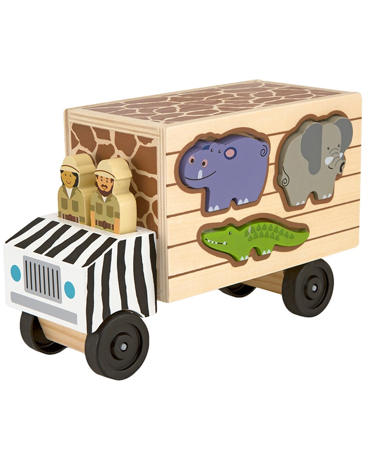 Holz-Auto SAFARI ANIMAL-RESCUE mit Figuren