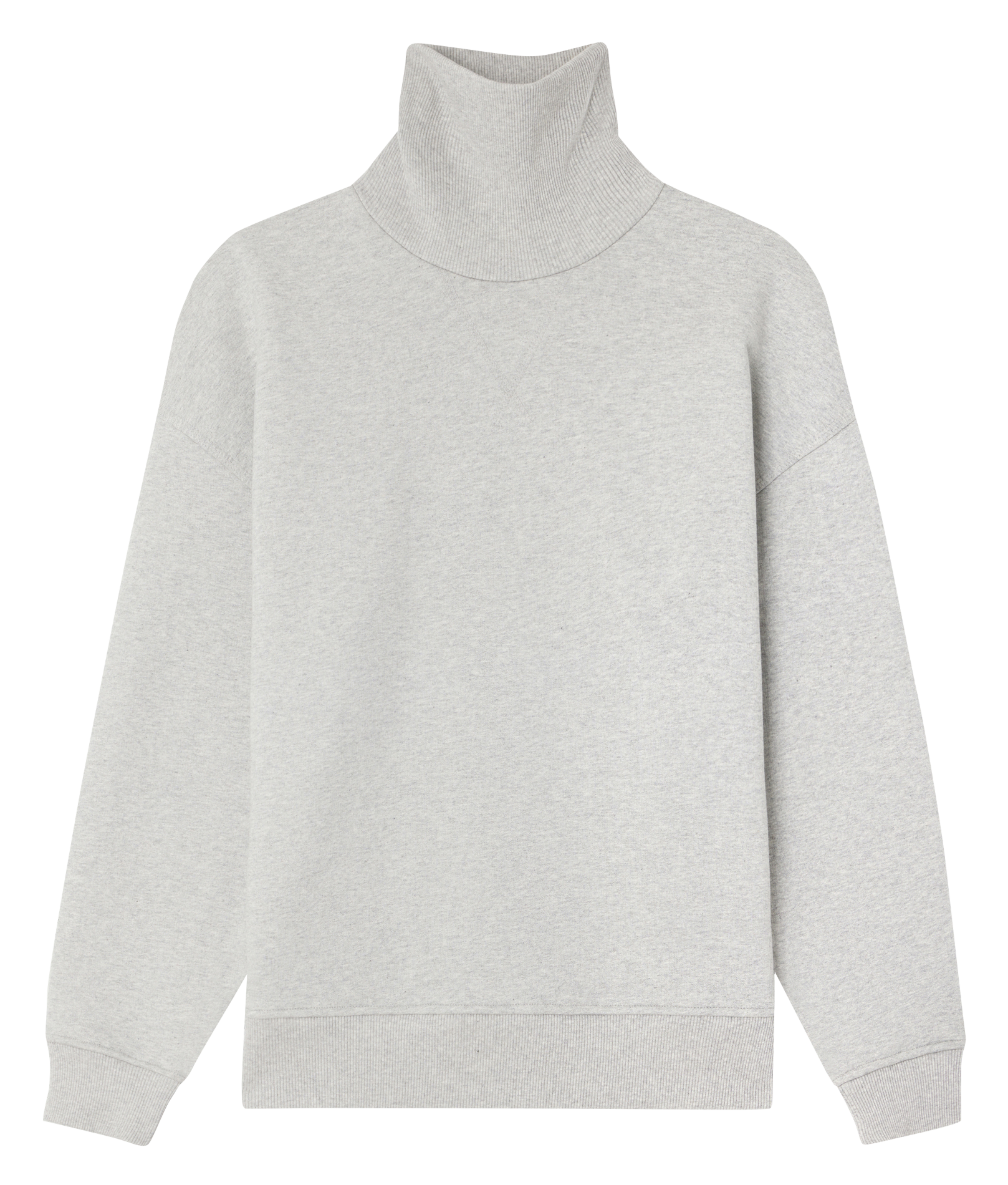 VITO - Sweatshirt col montant droit en coton bio | Gris