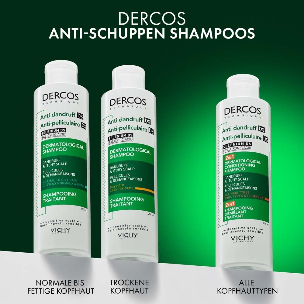 Dercos 2in1 Anti-Schuppen Shampoo 390ml + Vichy Dercos Shampoo Oily 50ml GRATIS