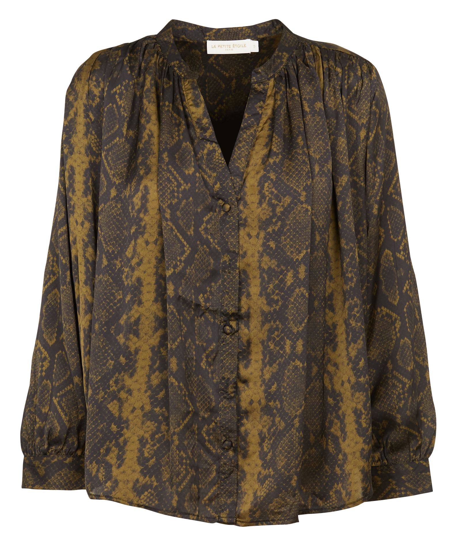 ARSO - Blouse col tunisien satinée | Noir