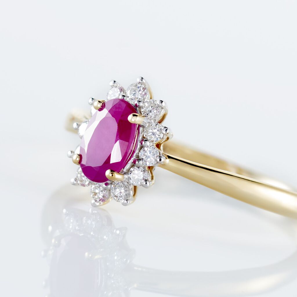 Bague Or Jaune Vladimir Rubis Diamants