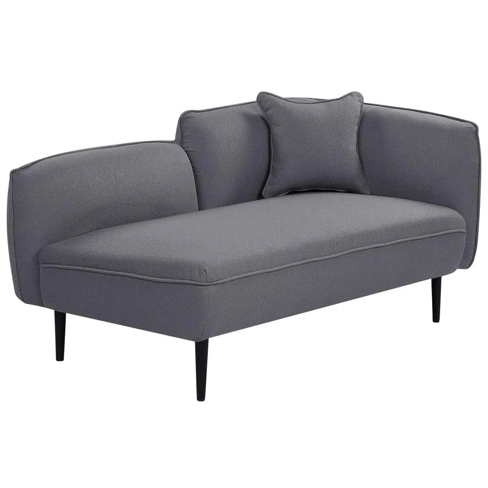 CHEVANNES - Chaise longue - Donkergrijs - Bouclé