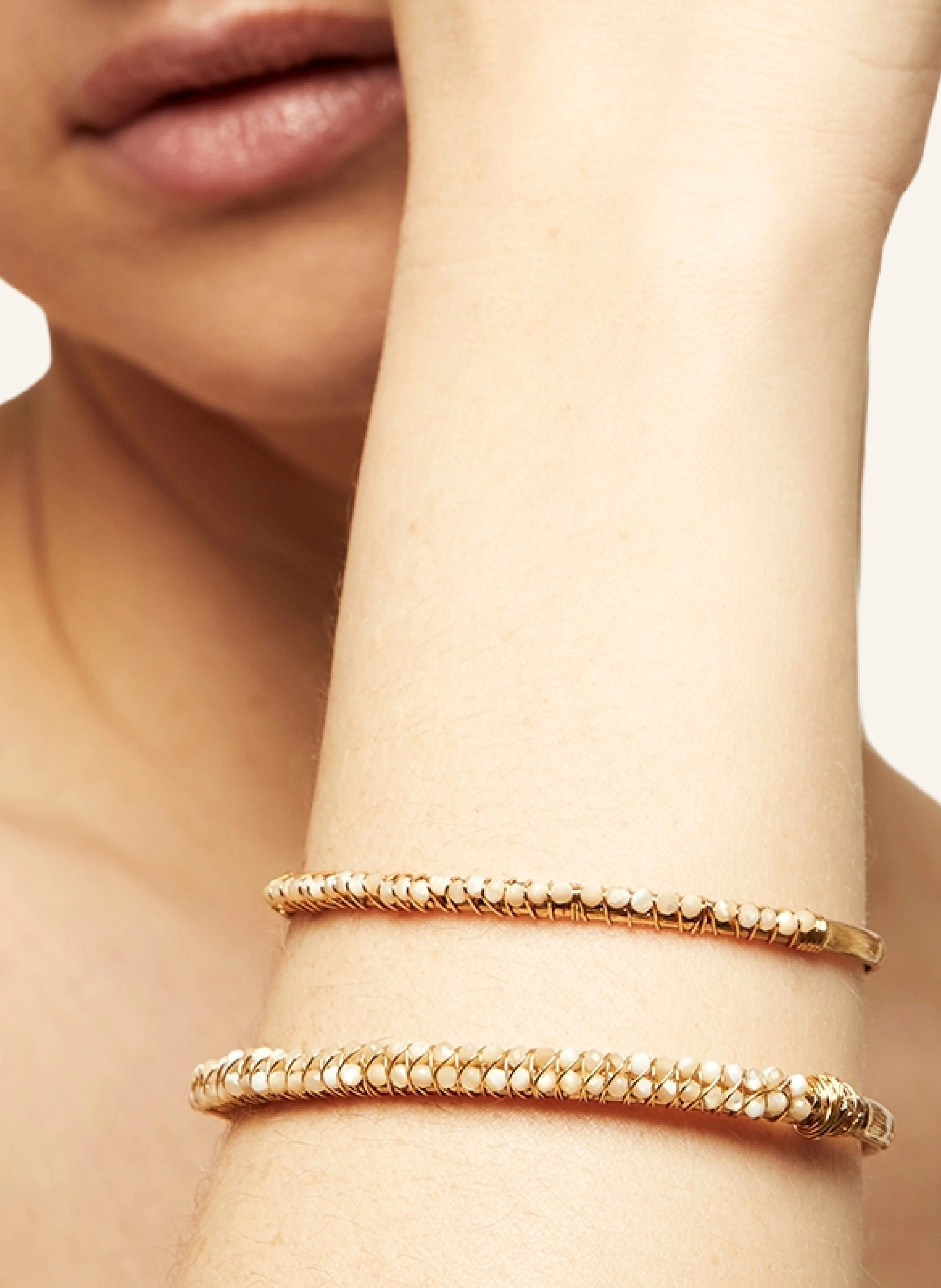 GAS BIJOUX Armband LYRE NACRE BLANCHE by GLAMBOU