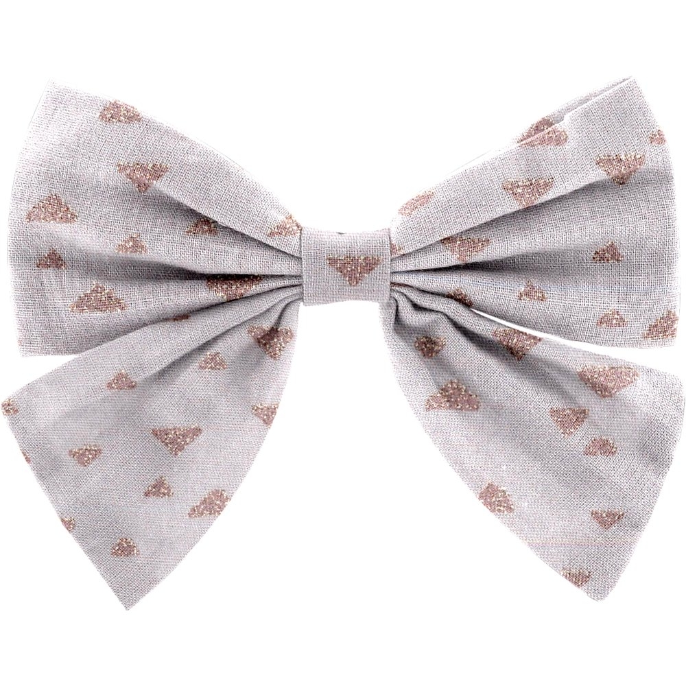 Barrette Noeud Papillon Triangle Cuivré Gris