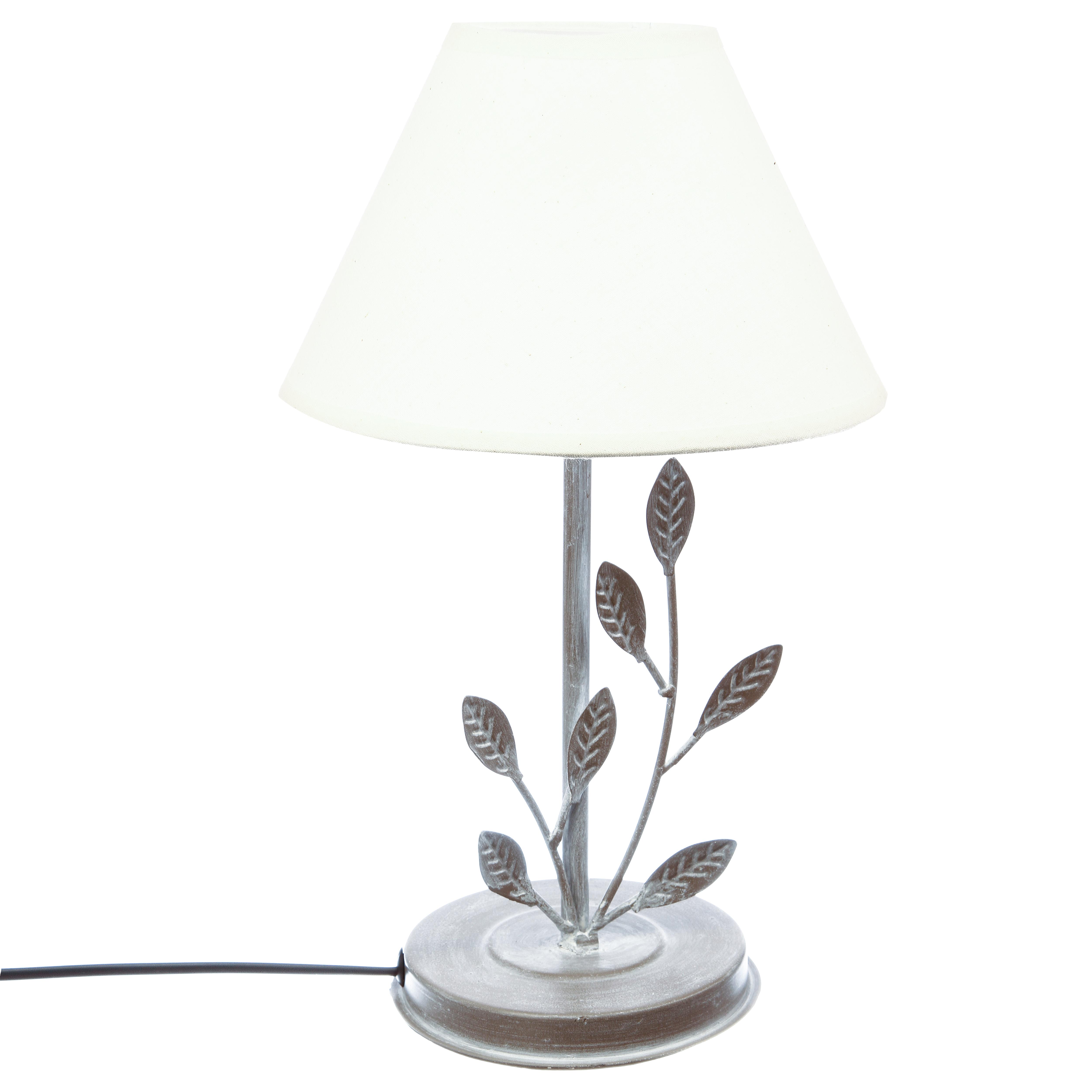 LAMPE METAL FEUILLE H.34CM