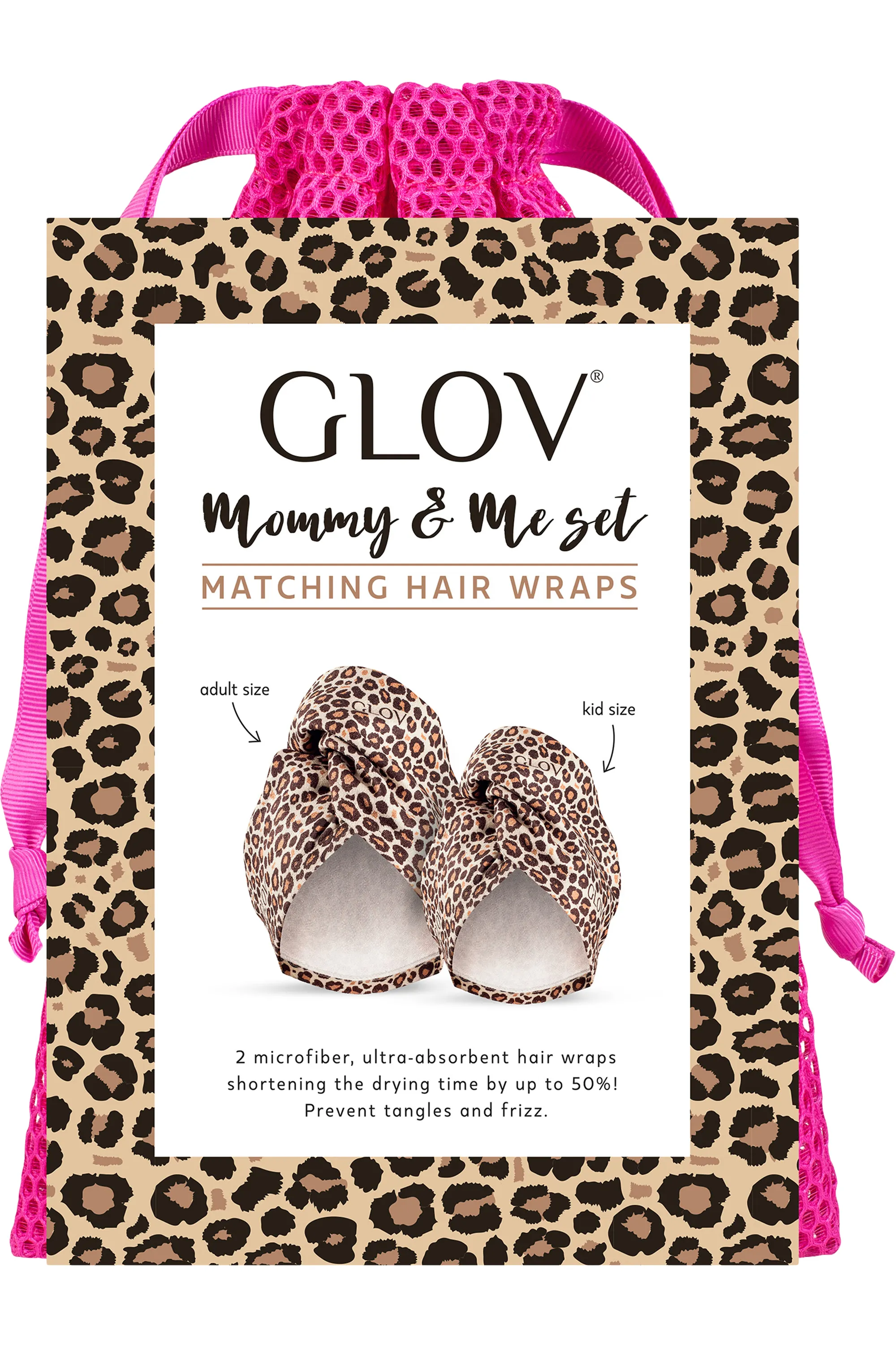GLOV Set de serviettes pour cheveux assorties Parent/Enfant-282 g