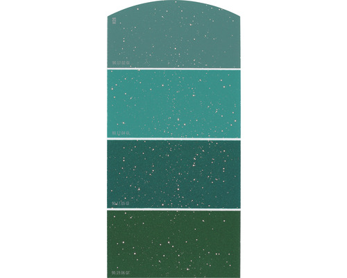 Kleurstaalkaart, kleurenkaart H26, glittereffect, intens groen kleurenschema, 21x10 cm
