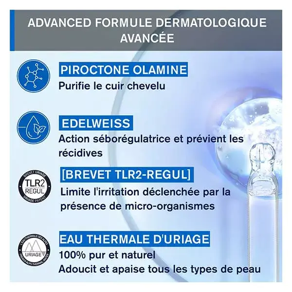 Uriage DS Hair Shampoo Suave, Equilibrante e Calmante 500ml