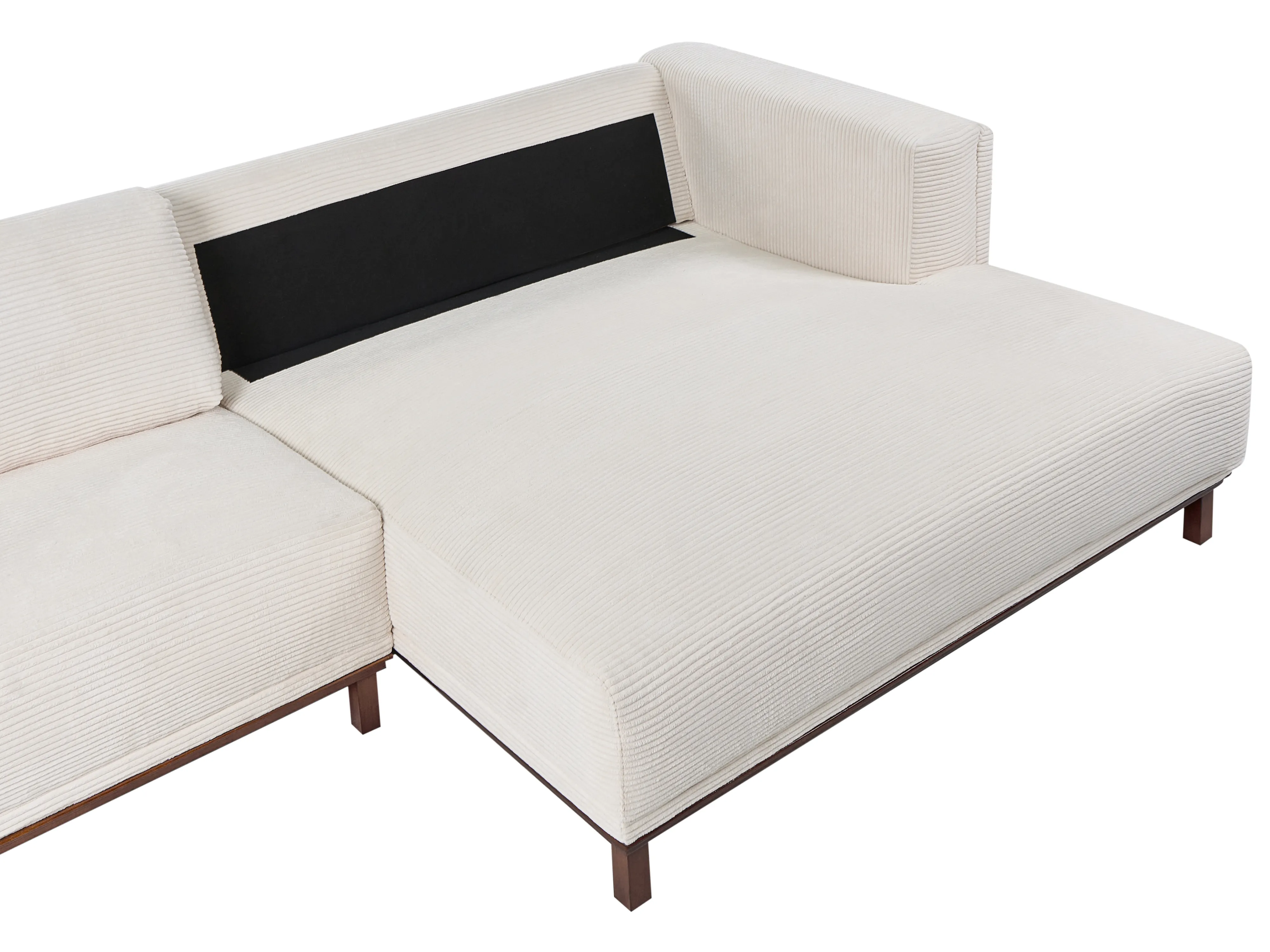 Hoekbank 4-zits VENG Corduroy Lichtbeige linkszijdig