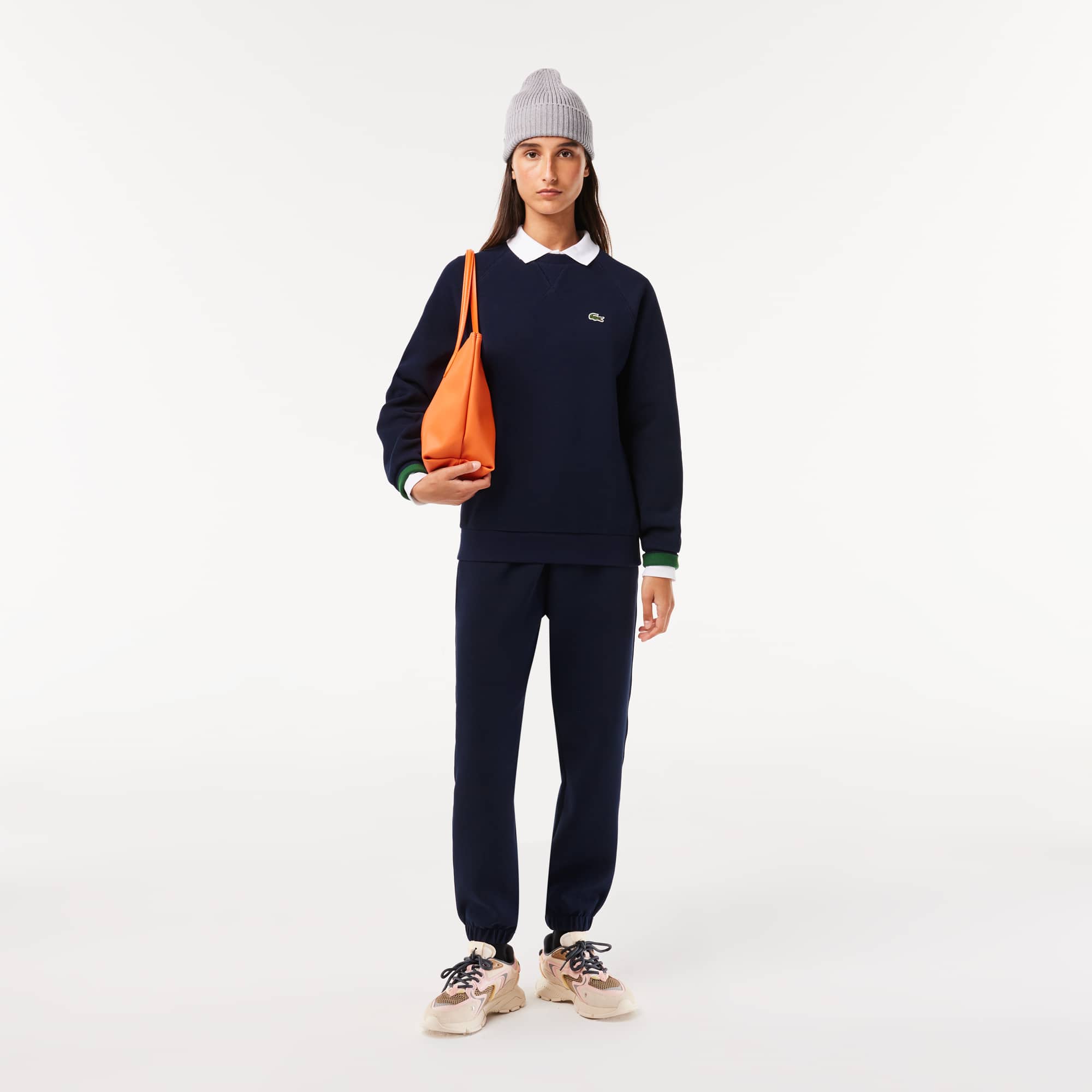 Sweatshirt Jogger à col rond double face piqué Sweatshirts - Bleu - Lacoste - Femme