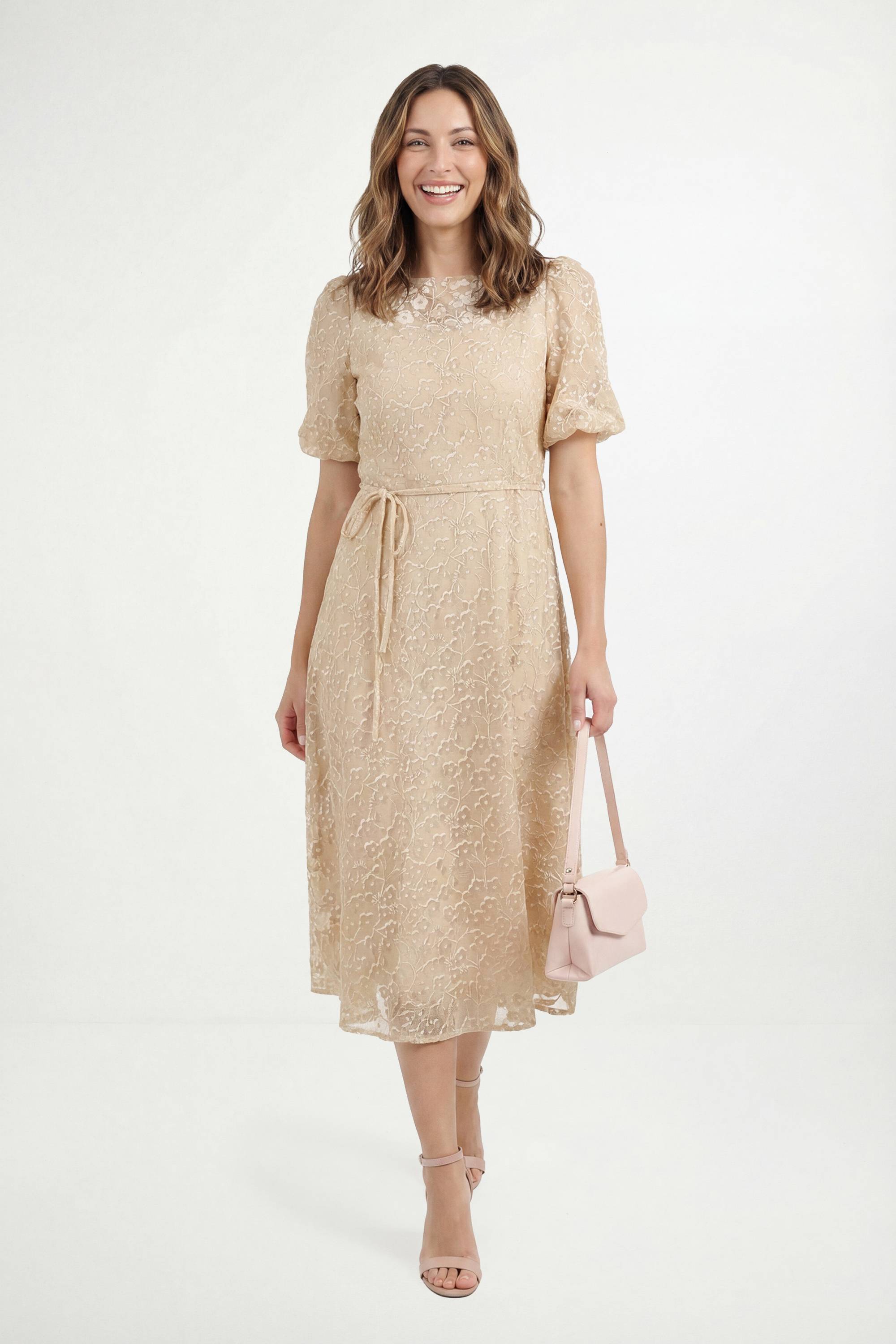 Wallis Robe Midi En Organza Floral Dévoré Petite Taille