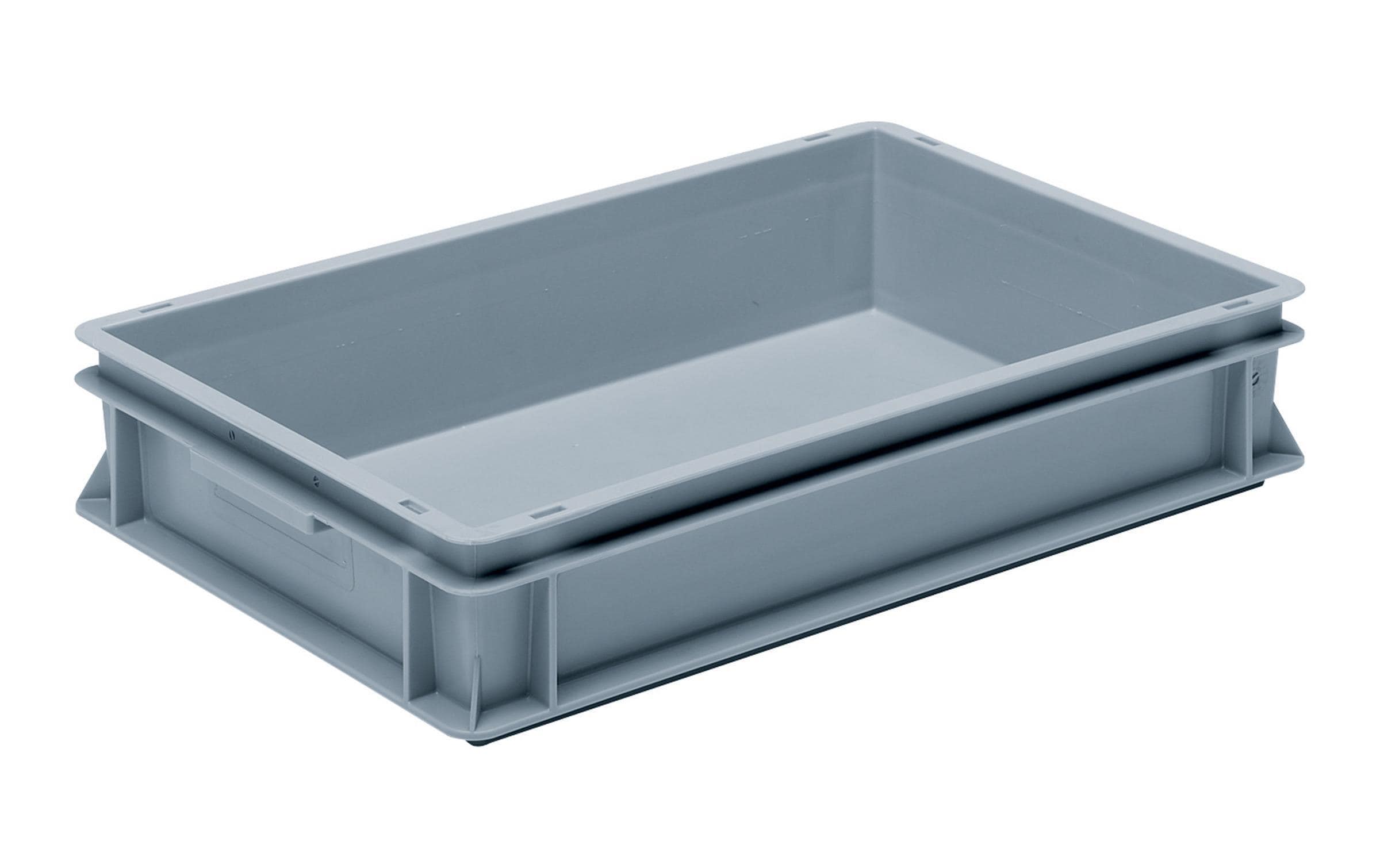 Stapelbehälter RAKO 600x400x117 GrauStapelbox mit Muschelgriffen, 1 Stück, grau