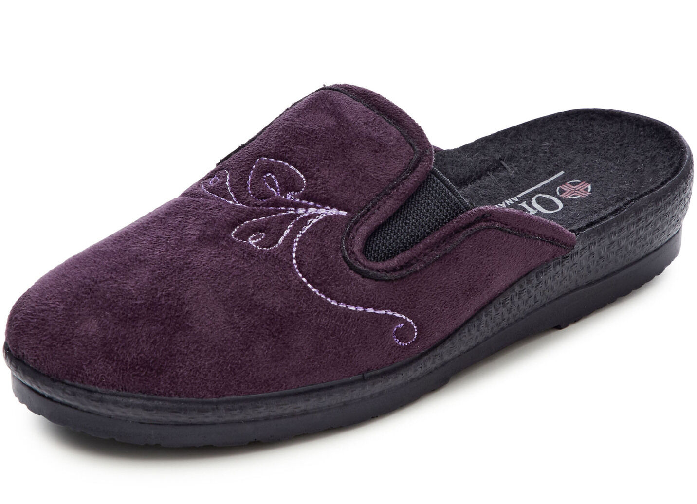Zweierpack, klassische Damen-Hausschuhe, Weite H, mit Gummizug