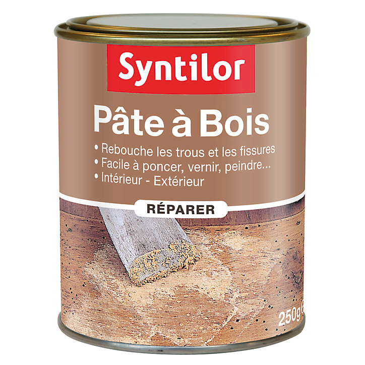 Pâte à bois rebouche fissures et imperfections blanc Syntilor 250g