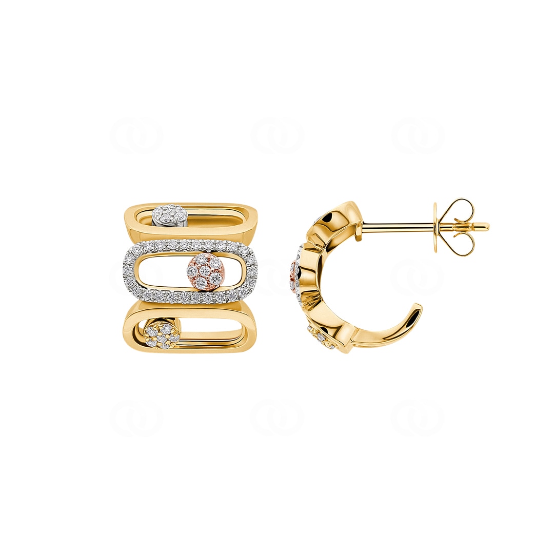 0.33 Karat Diamant-Kreolen 750/18 K Gelbgold