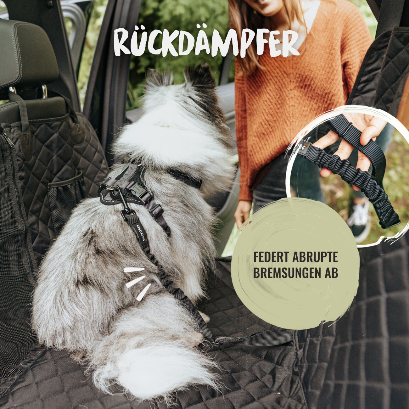 Rudelkönig Sicherheitsgurt - Hundegurt für sicheres Reisen