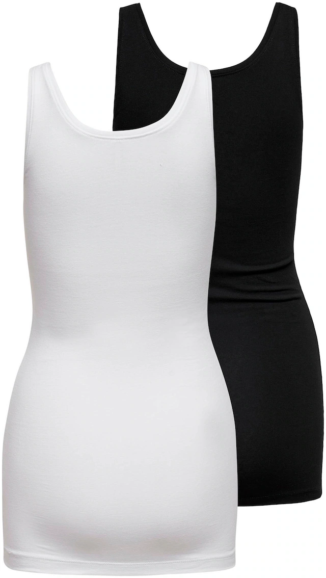 ONLY Tanktop »ONLLIVE – Slim-Fit Tanktops mit Stretch für optimalen Sitz« Packung, 2er-Pack, 2 Stk. slim fit, casual, Jersey, Baumwollmischung, Rundhals