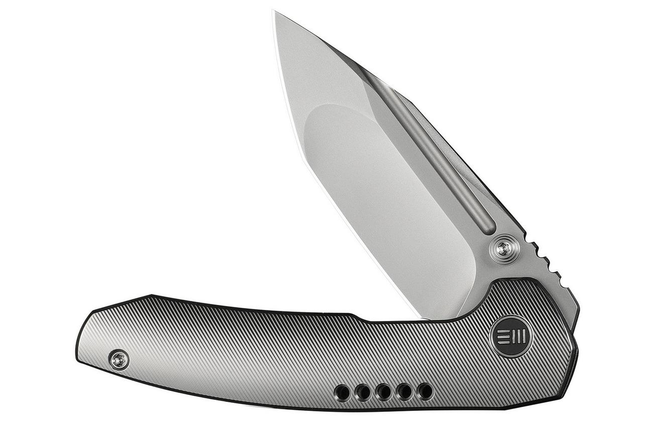 WE Knife Micro Trogon WE24043-2 Polished Bead Blasted Böhler M390, Satin Polished Titanium, zakmes, Brian Brown design
