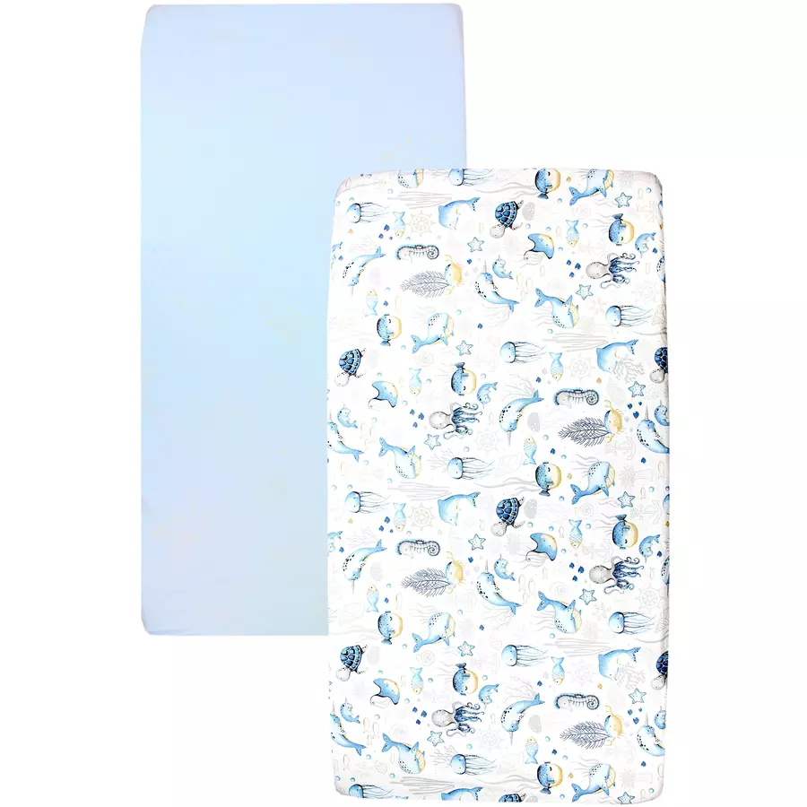 TupTam Baby Kinder Spannbettlaken 2er Pack blau Modell 1
