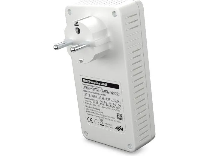 AVM FRITZ!Powerline 1260E - WLAN Set - powerline-adaptersæt 1GbE, HomePlug AV (HPAV) 2.0, IEEE 1901 - Wi-Fi 5 - Dual Band - kan sluttes til vægstik