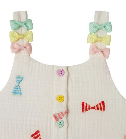 Stella McCartney Kids Kleid m. Bloomers - Weiß m. Schleifen