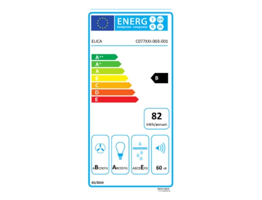 ELICA - Hotte decorative murale SHIRE BK/A/60 Inclinée Verre Noire 60 cm