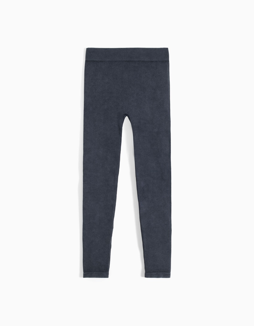 Leggings sem costura com efeito desbotado